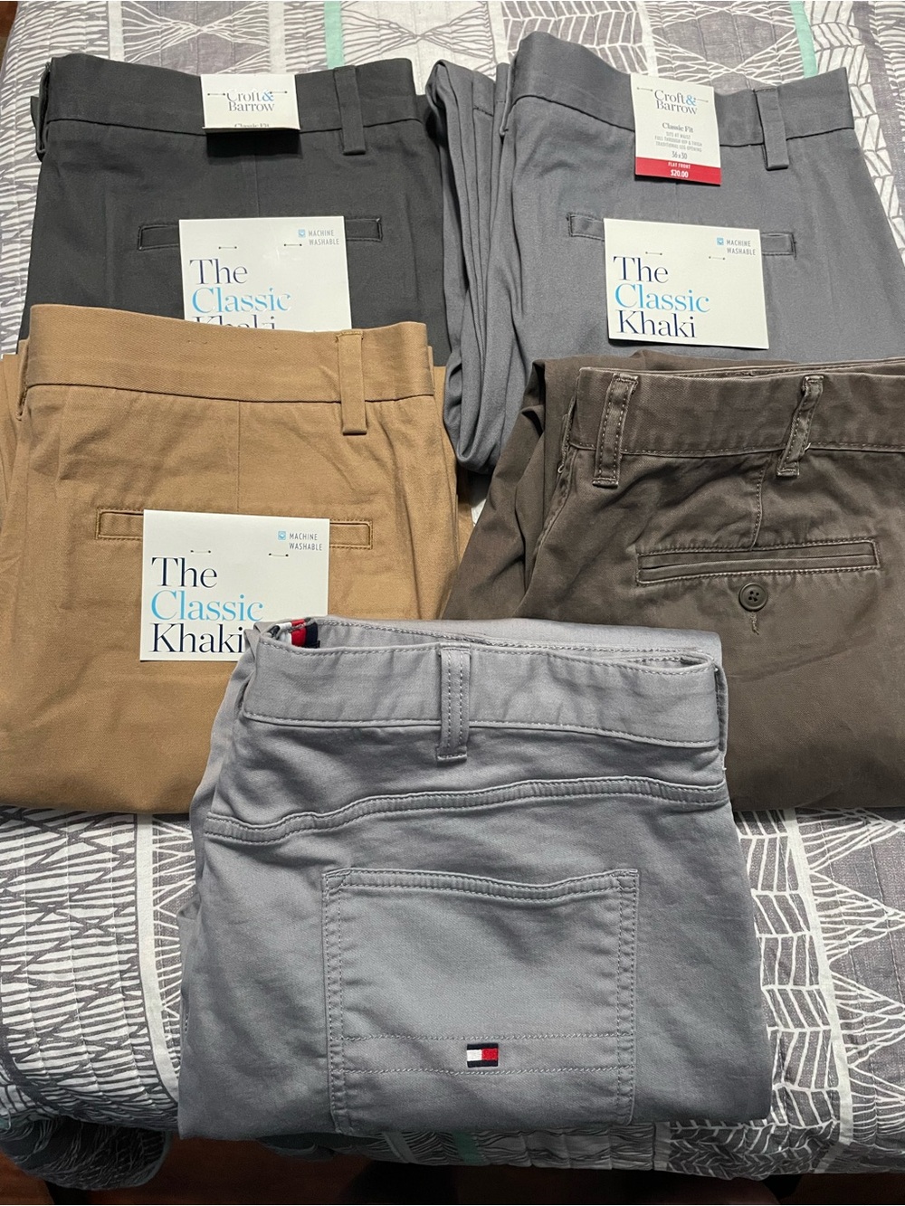 croft & barrow Men's Classic Khaki Pants in Gray, Tan, Brown, Black